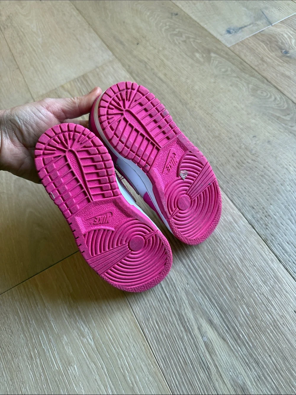 Nike Kids Pink and White Low-Top Sneakers